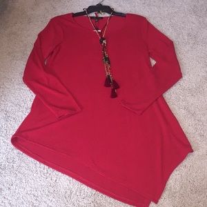 Red Long sleeve tunic